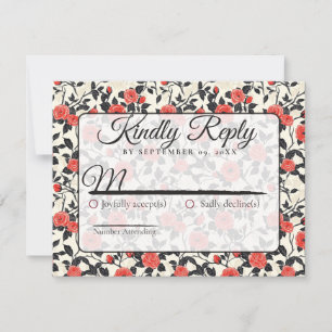 Boho-Natur-Rosen-Blumen-Frühjahrs-Hochzeit-RSVP-Ka RSVP Karte