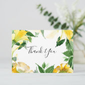 Boho Natural Elegance Yellow Wedding Vielen Dank Dankeskarte (Stehend Vorderseite)