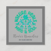 Boho Nature Blume Birds Energy Healer Quadratische Visitenkarte (Vorderseite)
