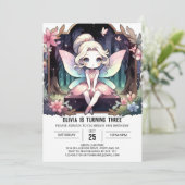 Boho Nature Fairy Birthday Einladung (Stehend Vorderseite)