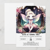 Boho Nature Fairy Birthday Einladung (Vorne/Hinten)