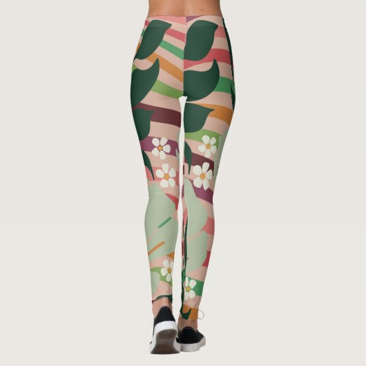 Boho Nature liebt Blumenmuster Leggings (Rückseite)