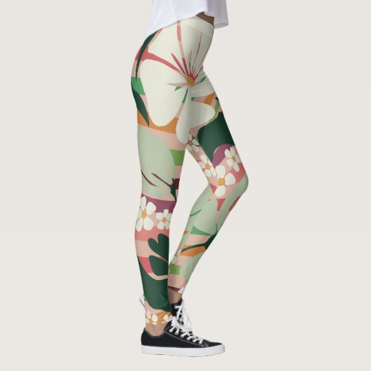 Boho Nature liebt Blumenmuster Leggings (Rechts)