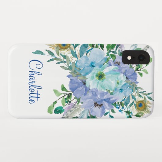 Boho natürlich elegantes Blumen Case-Mate iPhone Hülle (Rückseite (Horizontal))