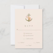 Boho Nautical Anchor Wedding RSVP Response Card Karte (Vorderseite)