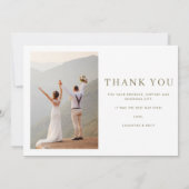 Boho Nautical Beach Foto Wedding Dankeschön Card Dankeskarte (Rückseite)