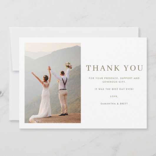 Boho Nautical Beach Foto Wedding Dankeschön Card Dankeskarte (Rückseite)