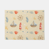 Boho Nautical Boat Lighthouse Muster Fußmatte (Vorderseite)