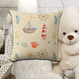 Boho Nautical Boat Lighthouse Muster Kissen