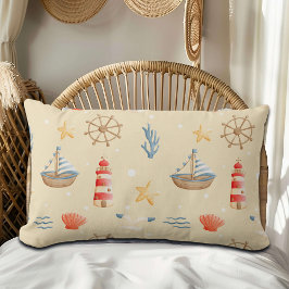 Boho Nautical Boat Lighthouse Muster Lendenkissen