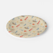 Boho Nautical Boat Lighthouse Muster Pappteller (Schrägansicht)