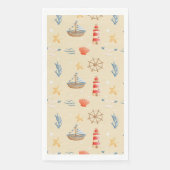 Boho Nautical Boat Lighthouse Muster Serviette (Vorderseite)