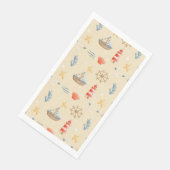 Boho Nautical Boat Lighthouse Muster Serviette (Ecke)