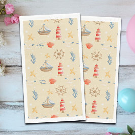 Boho Nautical Boat Lighthouse Muster Serviette
