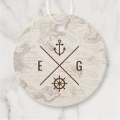 Boho Nautical Hochzeit in Urlaubsort Geschenkanhänger (Vorderseite)