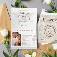 Boho Nautical Passport Hochzeit in Urlaubsort