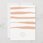 Boho Nautical Stripes Clamshell Baby Girl Shower Einladung (Rückseite)