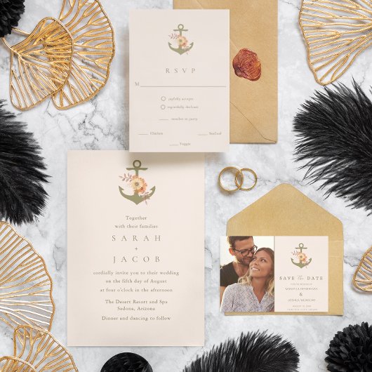 Boho Nautical Wedding Einladung