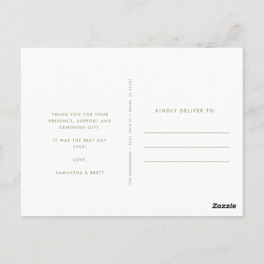 Boho Nautical Wedding Foto Vielen Dank Postkarte (Rückseite)