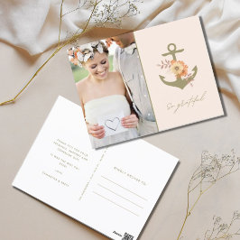 Boho Nautical Wedding Foto Vielen Dank Postkarte