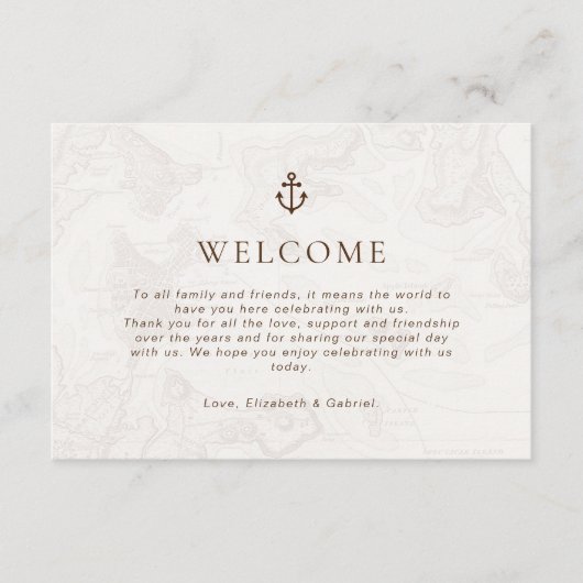 Boho Nautical Wedding Timeline Enclosure Card Begleitkarte (Vorderseite)