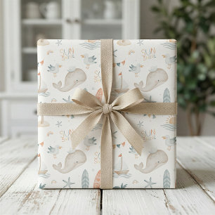 Boho-Nautik-Ozean-Baby-Shower-Geschenkpapier Geschenkpapier