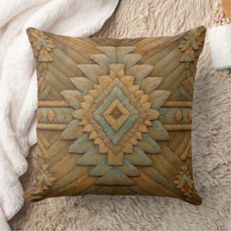 Boho Navajo Feather Pattern Throw Pillow Kissen