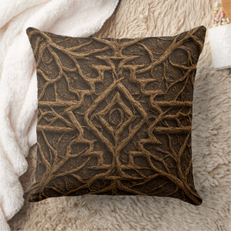 Boho Navajo Tree Root Pattern Throw Pillow Kissen