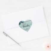 Boho Navy Blue & Aqua Wedding Liebe & Danke Herz-Aufkleber (Umschlag)