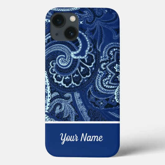 Boho Navy Blue Bandanna Case-Mate iPhone Hülle (Rückseite)