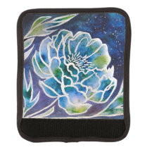 Boho Navy Blue Celestial Dahlia Floral Watercolor