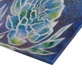 Boho Navy Blue Celestial Dahlia Floral Watercolor Schneidebrett (Ecke)