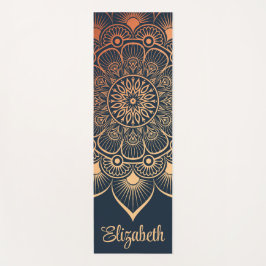 Boho Navy Blue Mandala Individuelle Name Yoga Mat Yogamatte