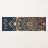 Boho Navy Blue Mandala Individuelle Name Yoga Mat Yogamatte (Vorderseite (Horizontal))