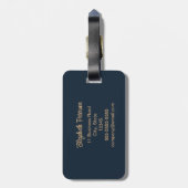 Boho Navy Blue Peach Mandala Gepäckanhänger (Rückseite vertikal)