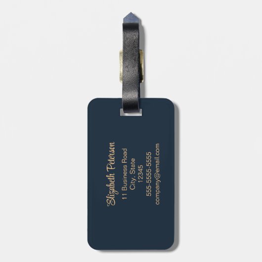 Boho Navy Blue Peach Mandala Gepäckanhänger (Rückseite vertikal)