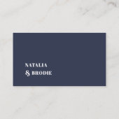 Boho Navy Blue Terracotta Wedding Card Visitenkarte (Rückseite)