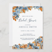 Boho Navy Blue und Rust Terracota Brautparty Einladung (Vorderseite)