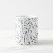 Boho Navy Blue Watercolor-Wildblumen Kaffeetasse (Mittel)