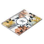 Boho Navy Brown Gold Blätter Notebook Notizblock (Linke Seite)