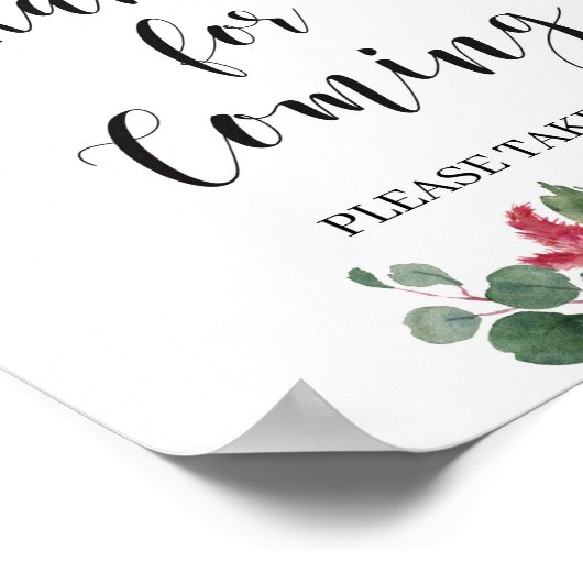 Boho navy burgundy blush pink danke für kommen poster (Ecke)