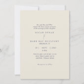 Boho Navy & Cream Pampas Wedding Einladung (Vorderseite)