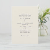 Boho Navy & Cream Pampas Wedding Einladung (Stehend Vorderseite)