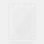 Boho Navy Floral Wedding Welcome Sign Acrylschild (Vorderseite)