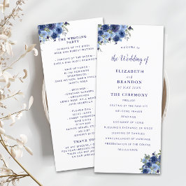 Boho Navy Flowers – Countryside Wedding Programm