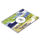 Boho Navy Lime Green Blätter Notebook Notizblock (Linke Seite)
