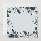 Boho Navy Peony Floral Wedding Einladung (Rückseite)