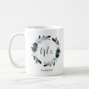Boho Navy Peony Floral Wreath   Herr Kaffeetasse