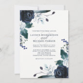 Boho Navy Peony| Hochzeit Einladung (Vorderseite)