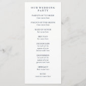 Boho Navy Peony | Hochzeitsprogramm Programm (Rückseite)